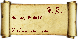 Harkay Rudolf névjegykártya